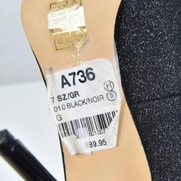 NWT Le Chateau Black Glitter  Sparkly Pump Heels Size 7 - Picture 7 of 7